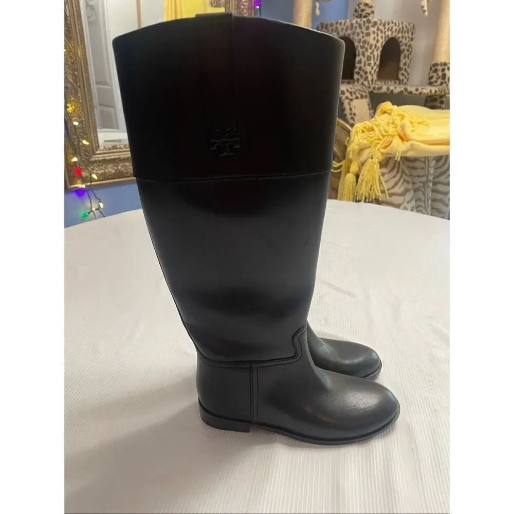 Tory Burch Women’s Black Leather Riding Boots Size 5.5 5 1/2
